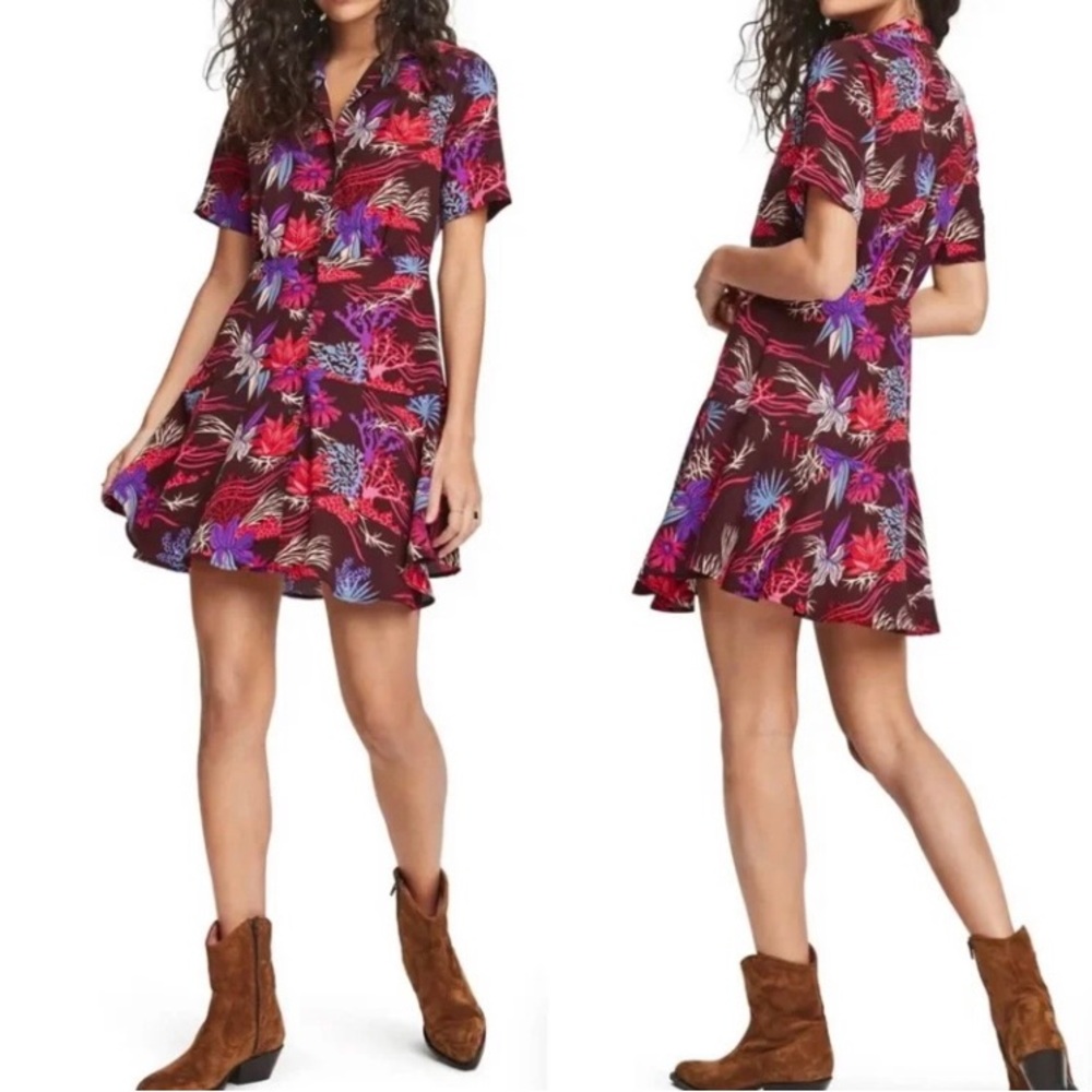 Scotch & Soda Dress Reef Print Summer Shirt Dress Size M